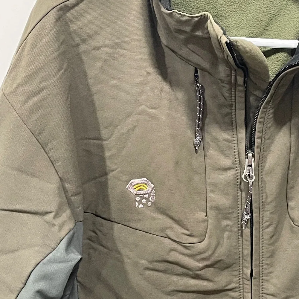 Mountain Hardwear Men's Fleece Lined Soft Shell Jacket Olive Green Size L‎ - Picture 2 of 11